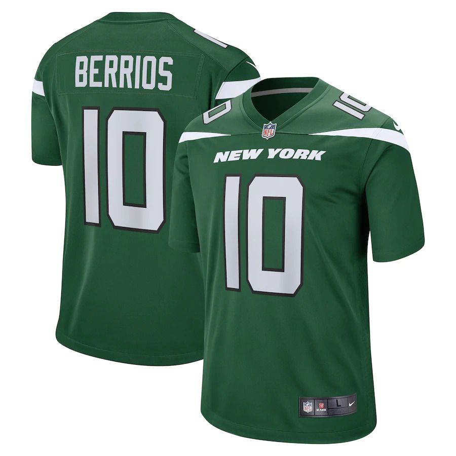 Men New York Jets 10 Braxton Berrios Nike Gotham Green Game NFL Jersey